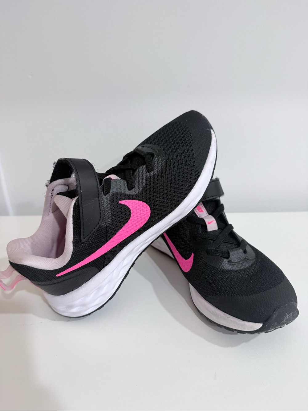 Nike Kids Black and Hot Pink Velcro Sneakers - Picture 5 of 7